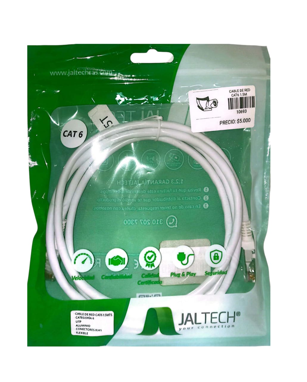 CABLE DE RED CAT6 1.5M